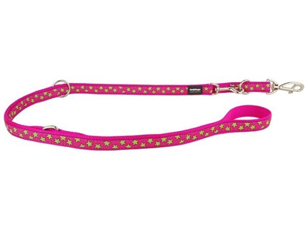 Red Dingo dressage line, lime stars on pink, 12mm