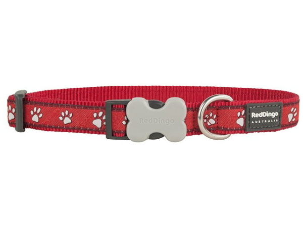 Red Dingo collar, red paws, 24-36cm / 15mm