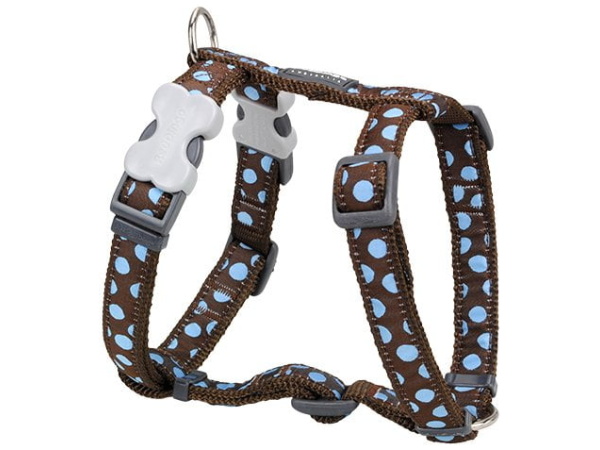 Red Dingo harness, blue spot, 25-39cm / 12mm