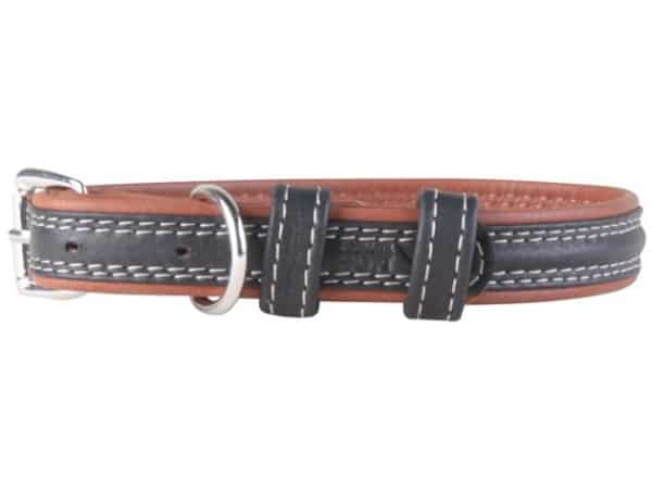 Collare in pelle morbida, 30-39cm/20mm, nero