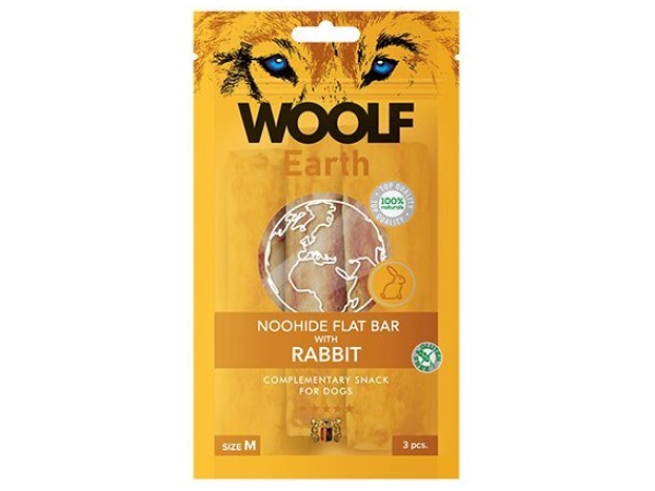 Woolf Earth Noohide flat bar rabbit M, 3pcs.