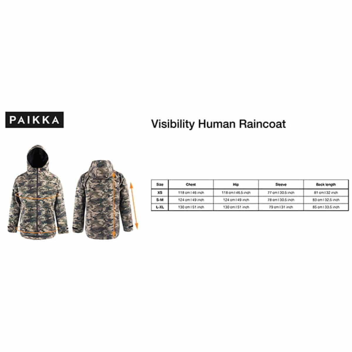 Paikka Human Visibility regnfrakke, camo, unisex - Image 6