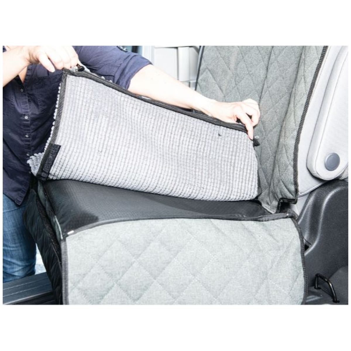 Dirty Dog 3-i-1 Sædeovertræk, 145,5x48cm, Cool Grey - Image 6