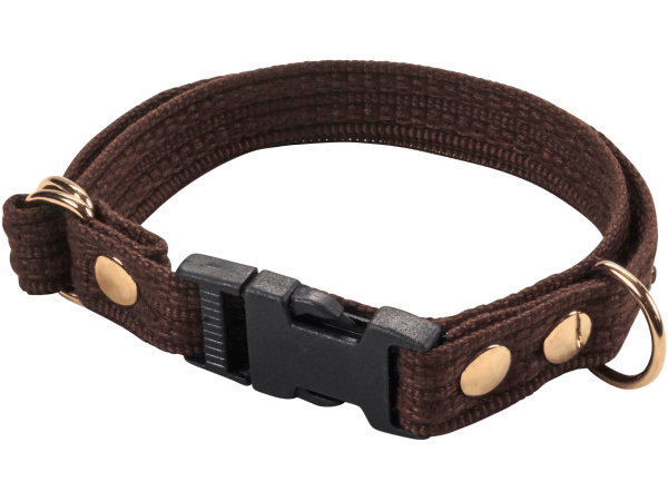 Fenriz halsbånd, brun, messing
