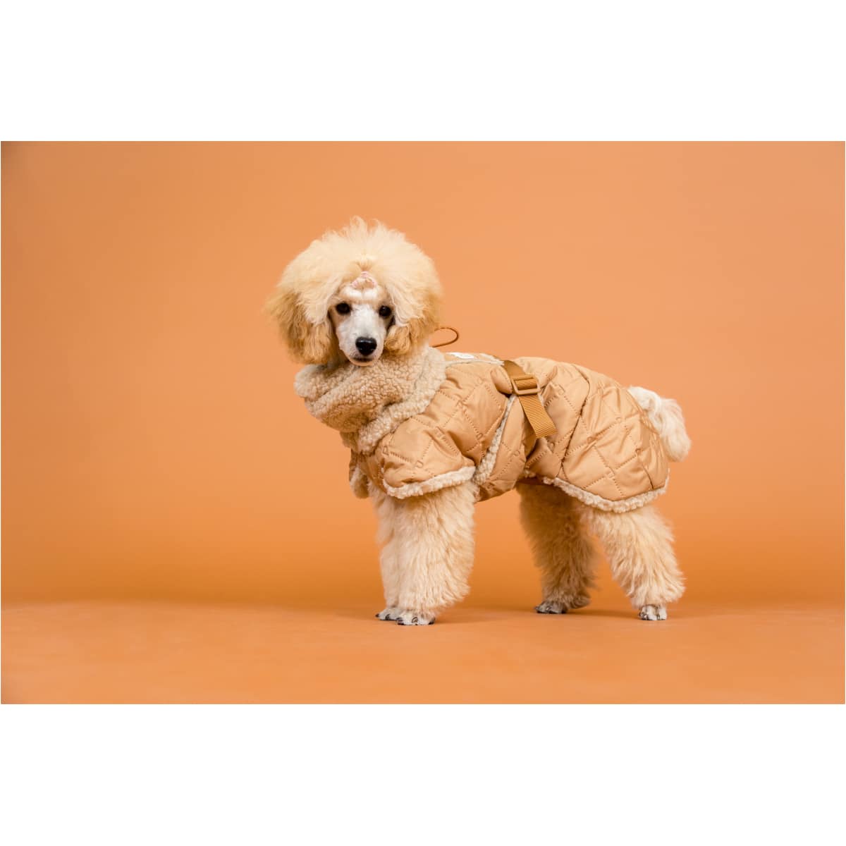 Paikka Quilted Sherpa Jakke, Camel - Image 13