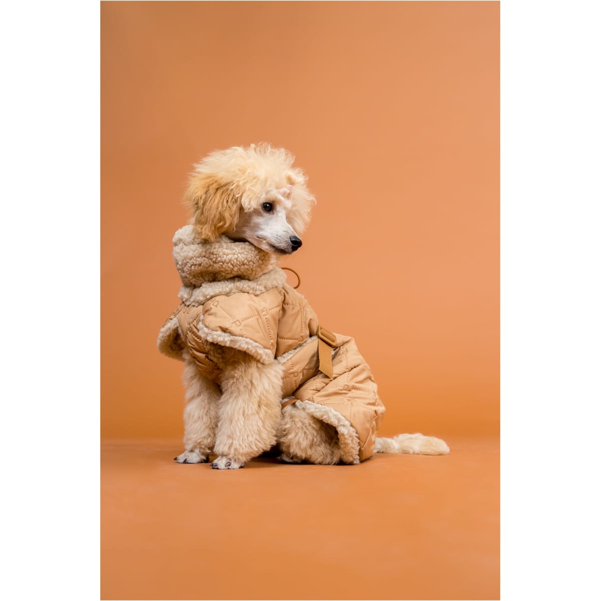 Paikka Quilted Sherpa Jakke, Camel - Image 8