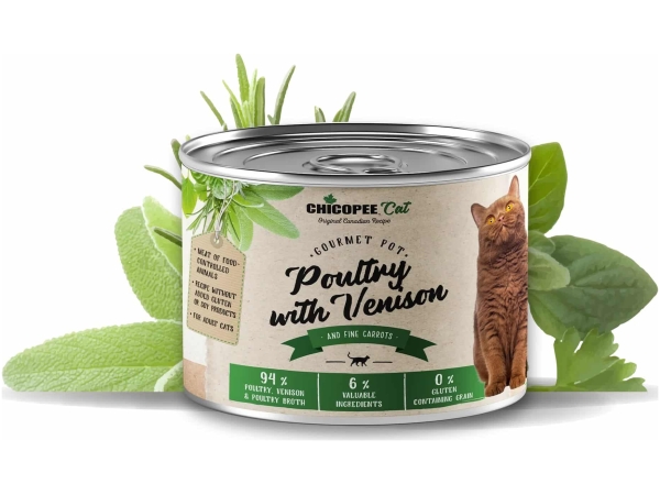 Chicopee Cat Gourmet Pot Fjerkræ m. Vildt, 195g