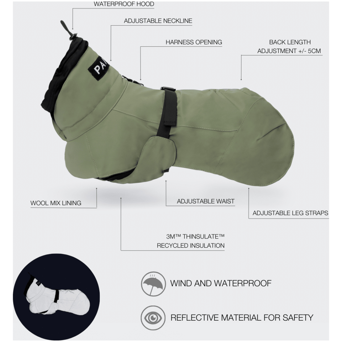 Paikka Visibility Vinterfrakke Uld, Grøn - Image 10